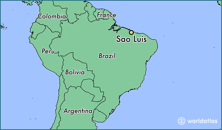 map showing the location of Sao Luis