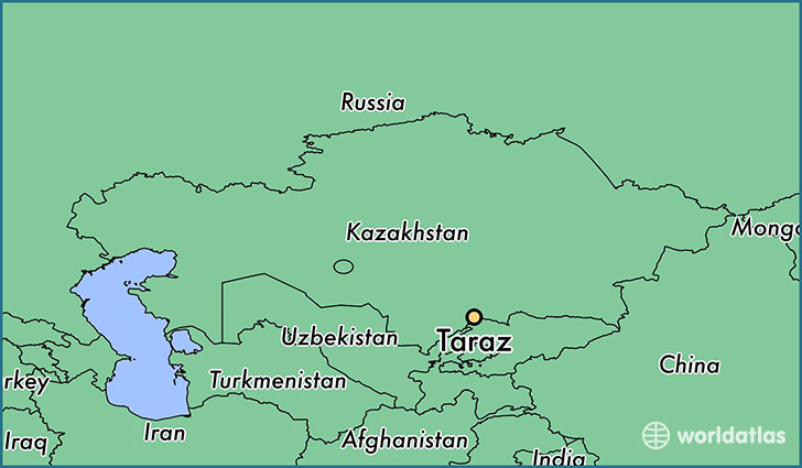 map showing the location of Taraz