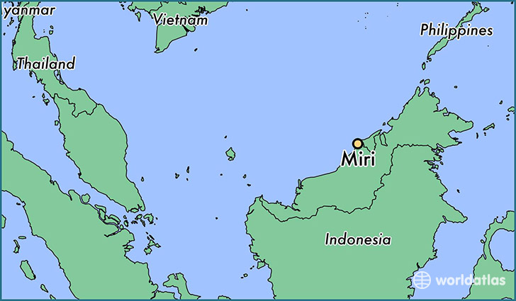 map showing the location of Miri