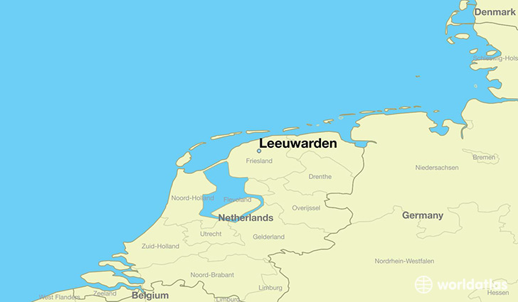map showing the location of Leeuwarden