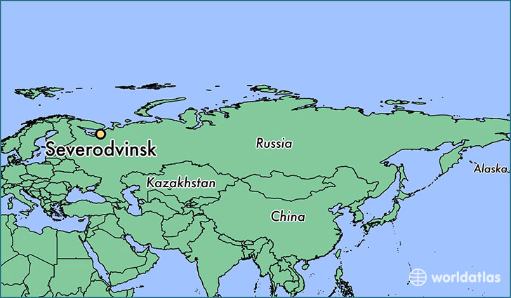 map showing the location of Severodvinsk
