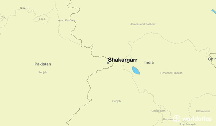 map showing the location of Shakargarr