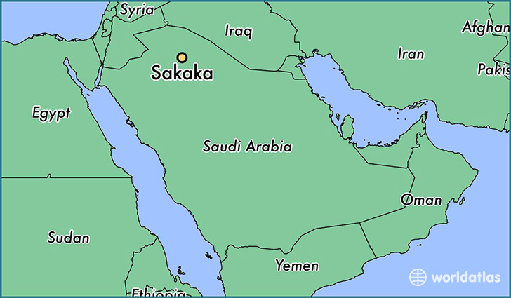 map showing the location of Sakaka