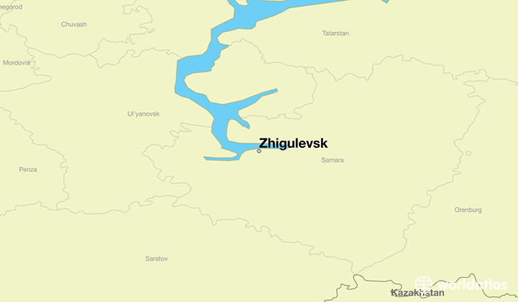 map showing the location of Zhigulevsk