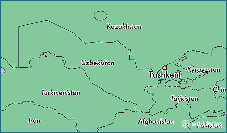 map showing the location of Tashkent