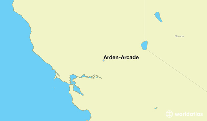 map showing the location of Arden-Arcade