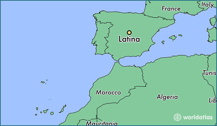 map showing the location of Latina