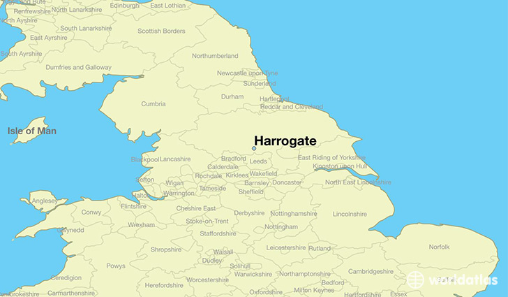 map showing the location of Harrogate