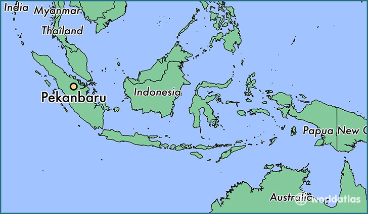 map showing the location of Pekanbaru