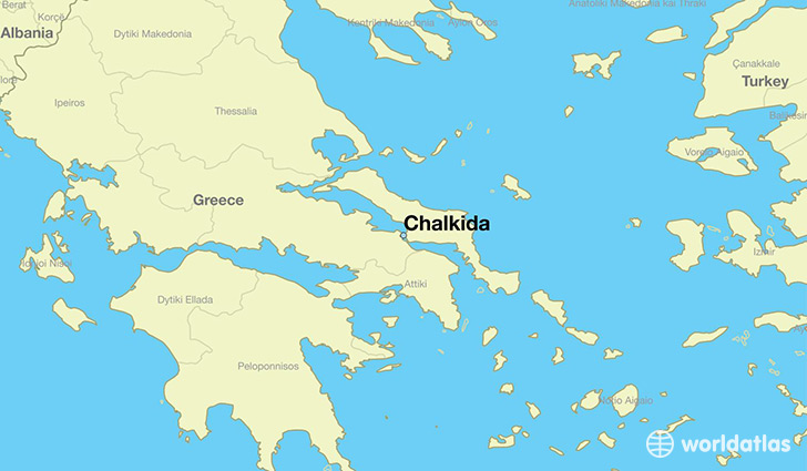 map showing the location of Chalkida