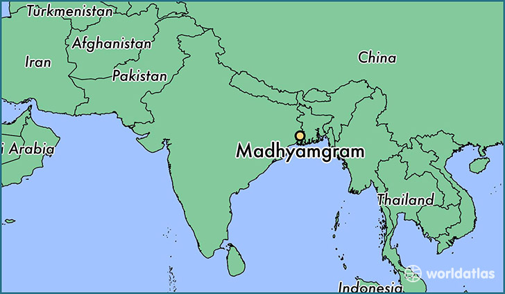 map showing the location of Madhyamgram