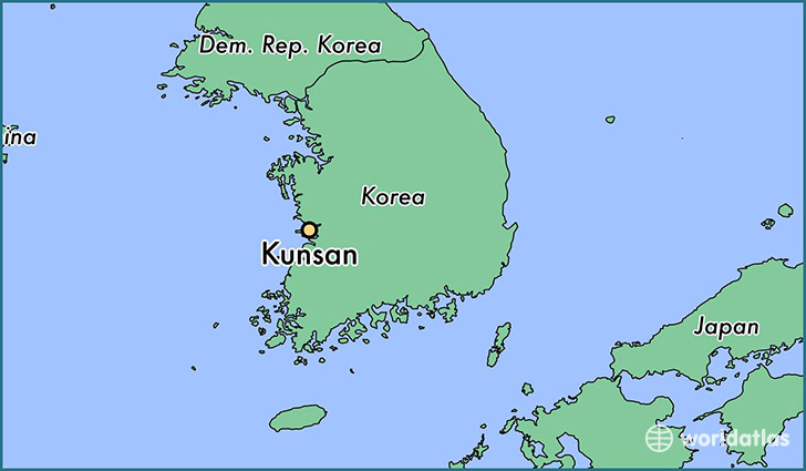 map showing the location of Kunsan