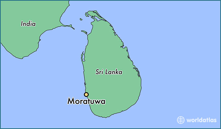 map showing the location of Moratuwa