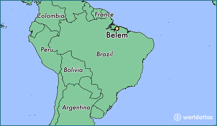 map showing the location of Belem
