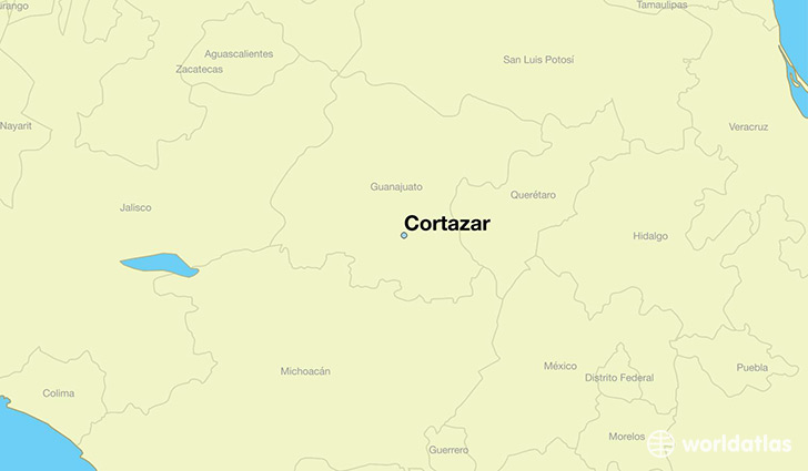 map showing the location of Cortazar