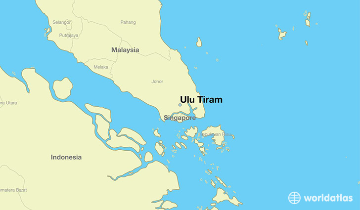 map showing the location of Ulu Tiram