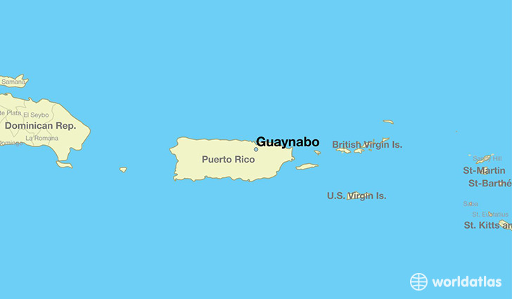 map showing the location of Guaynabo