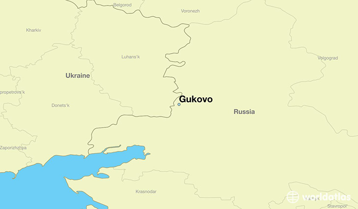 map showing the location of Gukovo