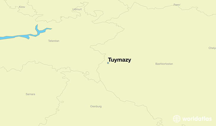map showing the location of Tuymazy