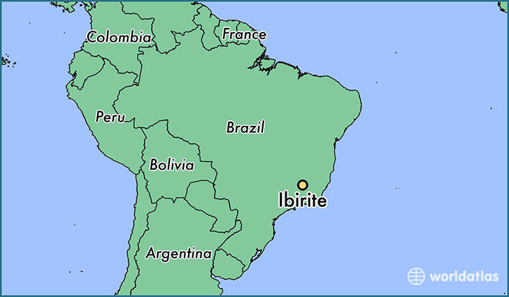 map showing the location of Ibirite