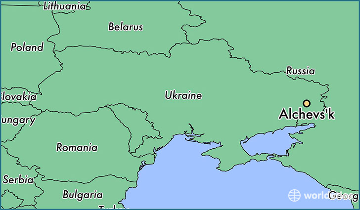 map showing the location of Alchevs'k