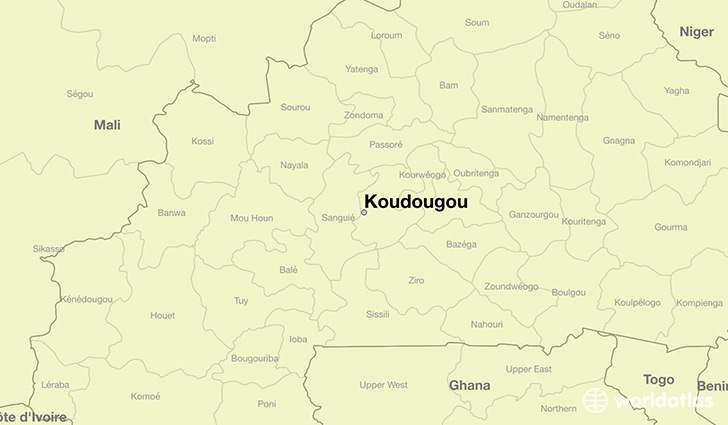 map showing the location of Koudougou