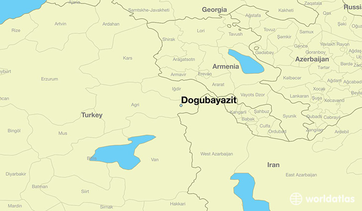 map showing the location of Dogubayazit