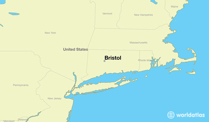 map showing the location of Bristol