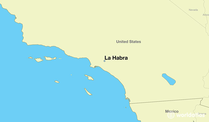 map showing the location of La Habra