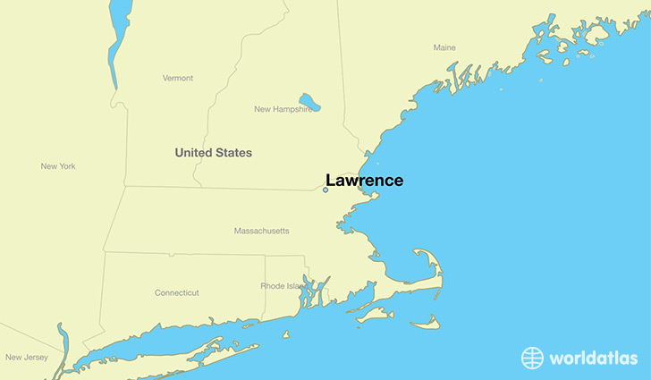 map showing the location of Lawrence