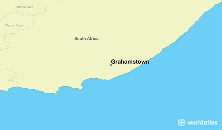 map showing the location of Grahamstown
