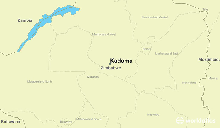map showing the location of Kadoma
