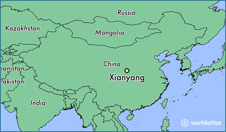 map showing the location of Xianyang