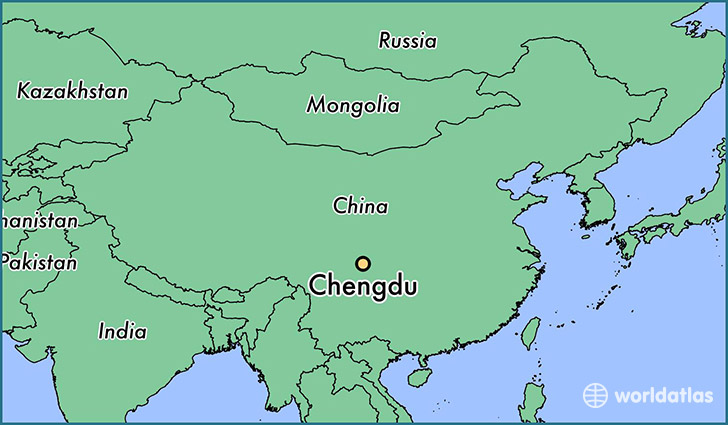 map showing the location of Chengdu