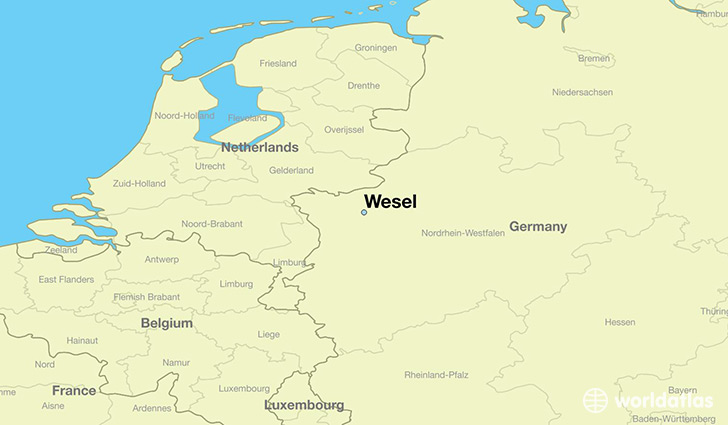 map showing the location of Wesel