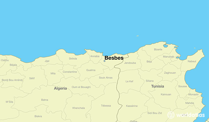 map showing the location of Besbes