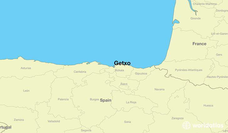 map showing the location of Getxo