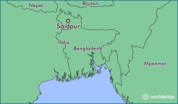 map showing the location of Saidpur