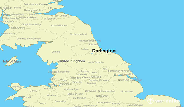 map showing the location of Darlington