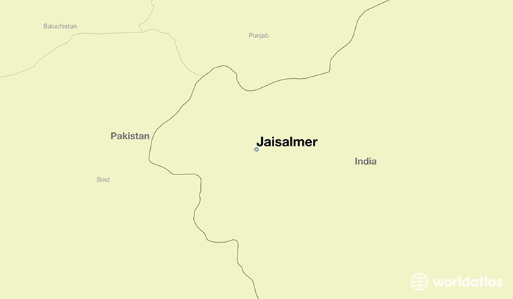 map showing the location of Jaisalmer