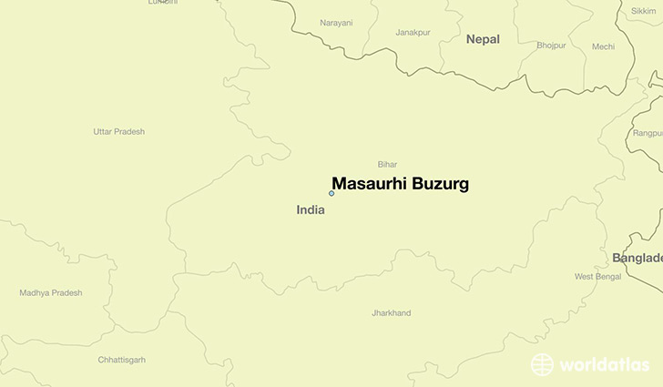 map showing the location of Masaurhi Buzurg