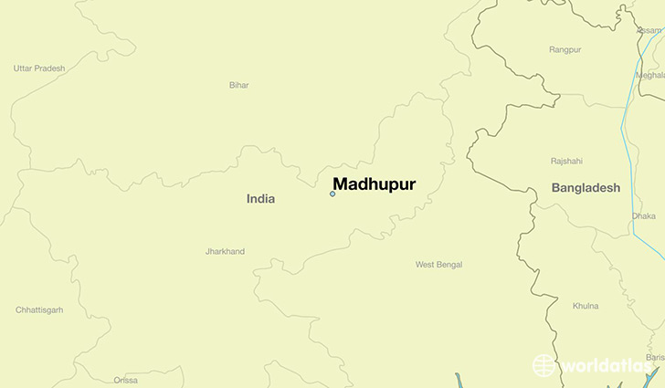 map showing the location of Madhupur