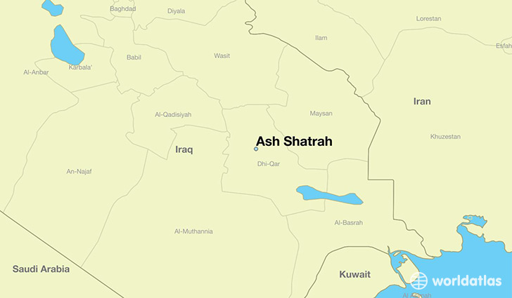 map showing the location of Ash Shatrah