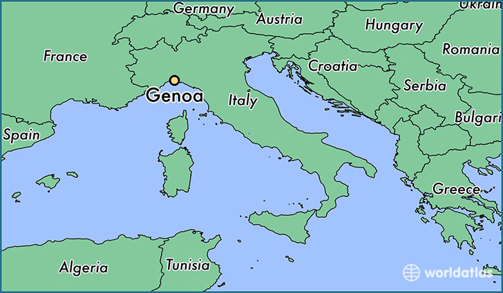 map showing the location of Genoa