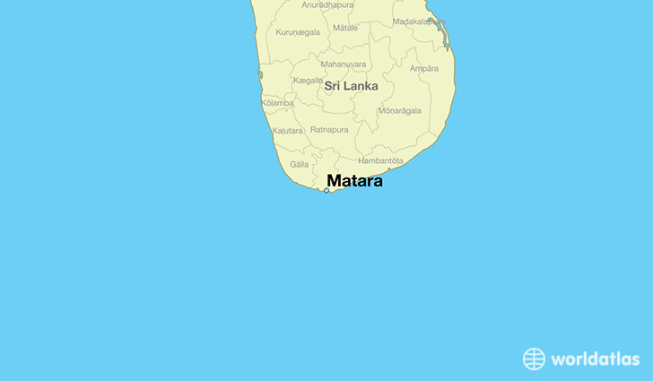 map showing the location of Matara
