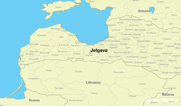 map showing the location of Jelgava