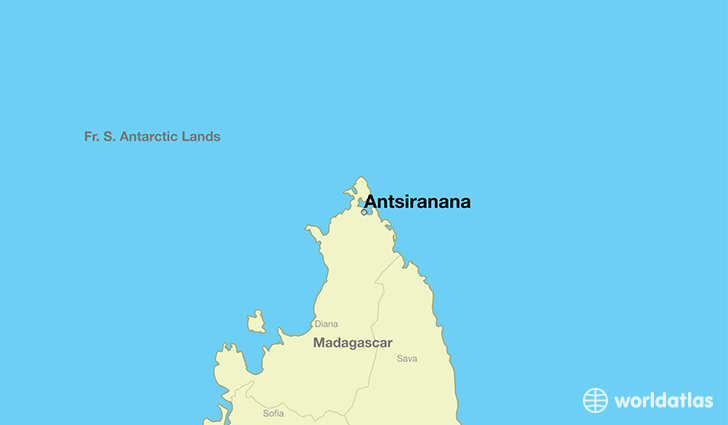 map showing the location of Antsiranana