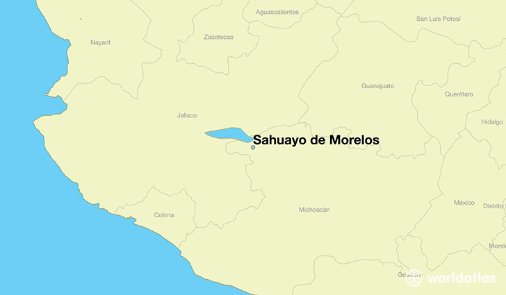 map showing the location of Sahuayo de Morelos