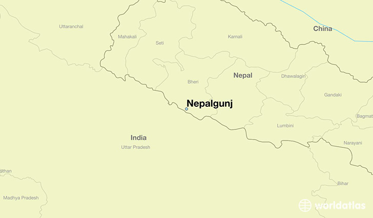 map showing the location of Nepalgunj
