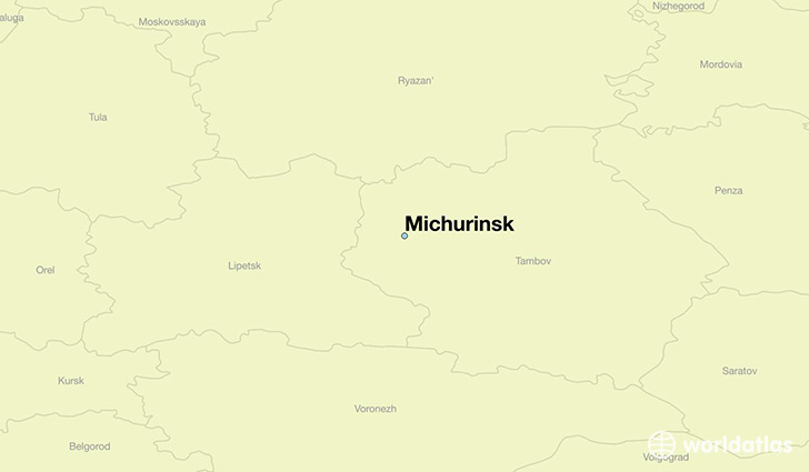 map showing the location of Michurinsk